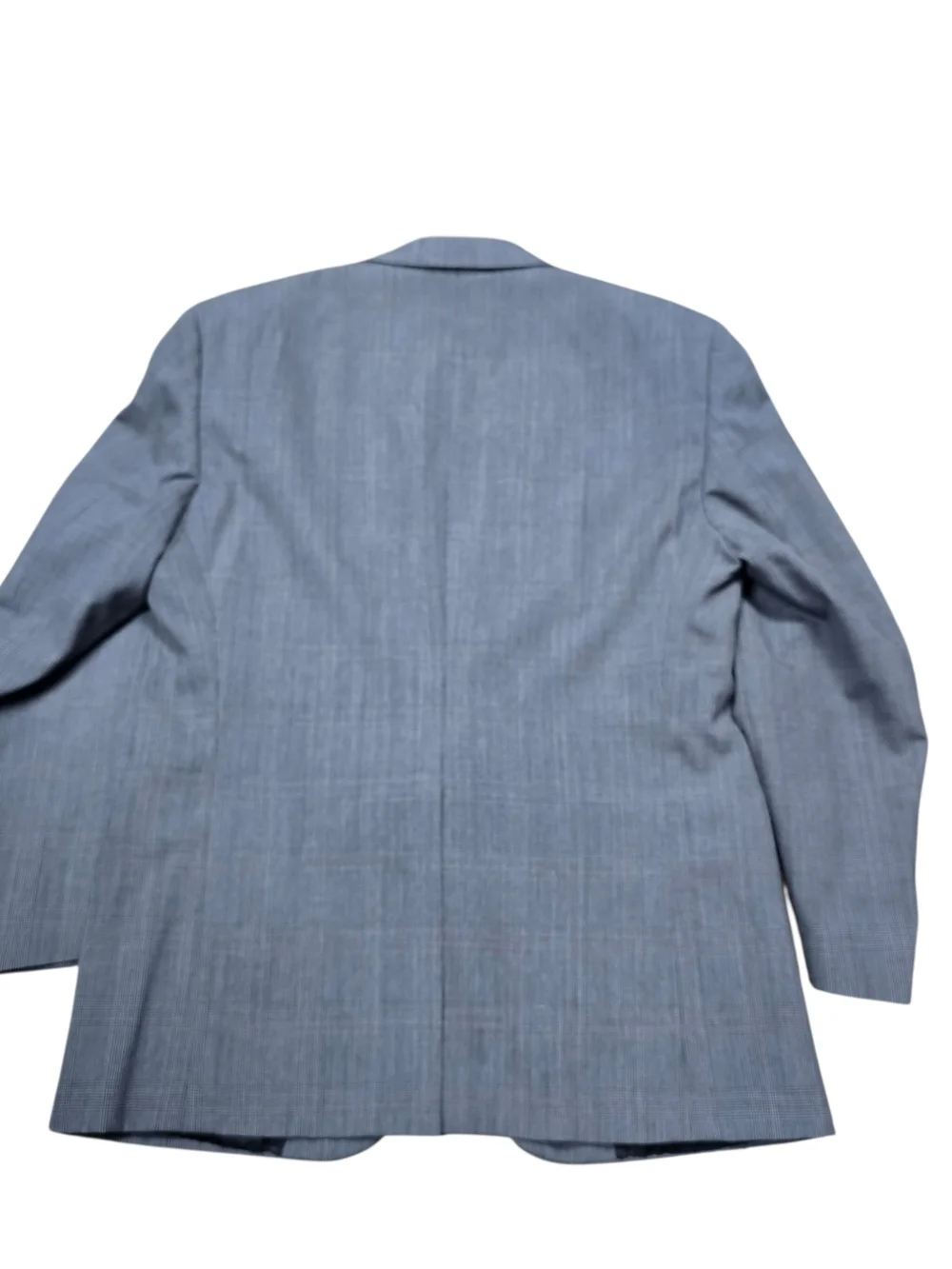 Vintage Burberrys Saks Fifth Ave Wool Blazer 44R Blue Gray Glen Plaid